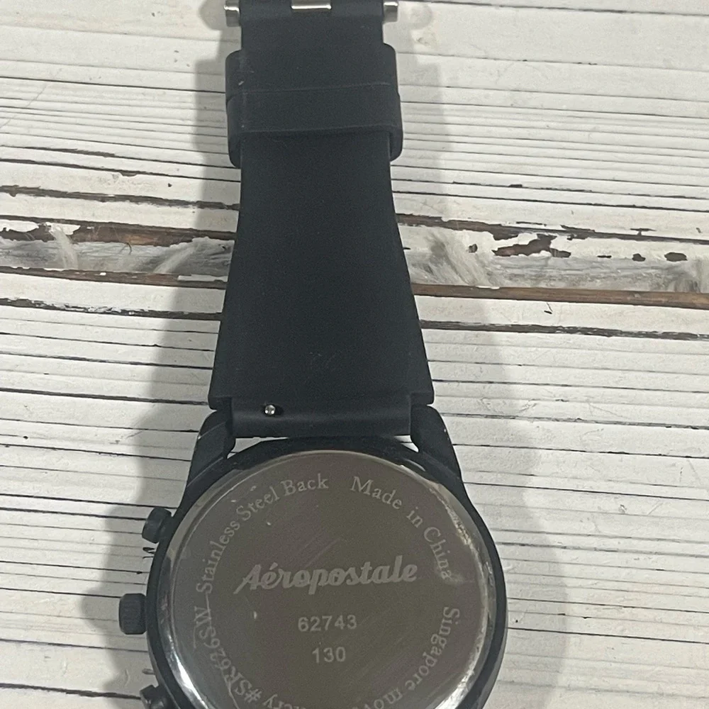 NEW BATTERY Aeropostale Luxury Watch‎ Metallic Brown Chronograph Dial Silicone
